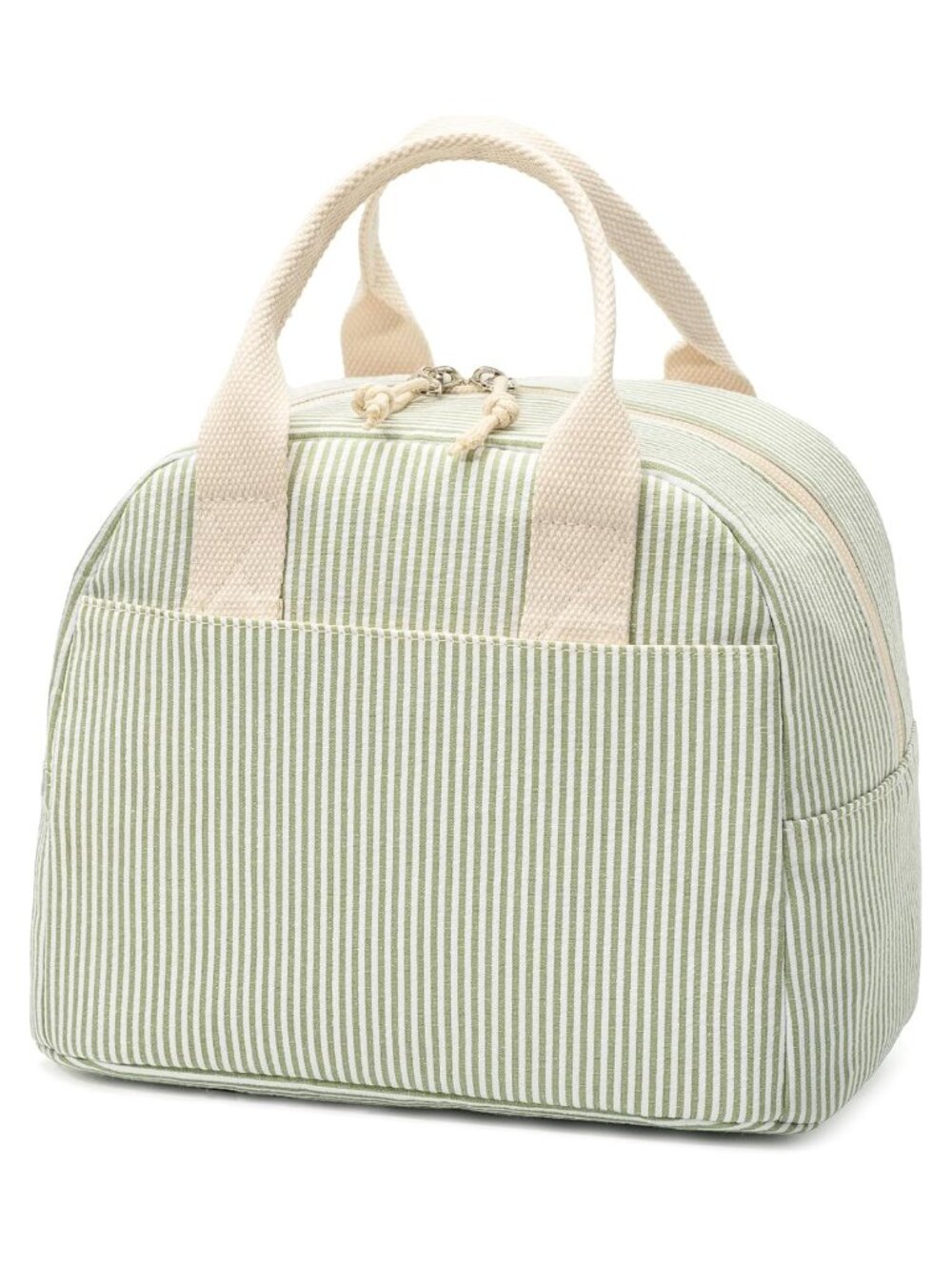 Insulated Lunch Bag Tote 14-Can Corduroy Dual Zipper Food-Grade Liner